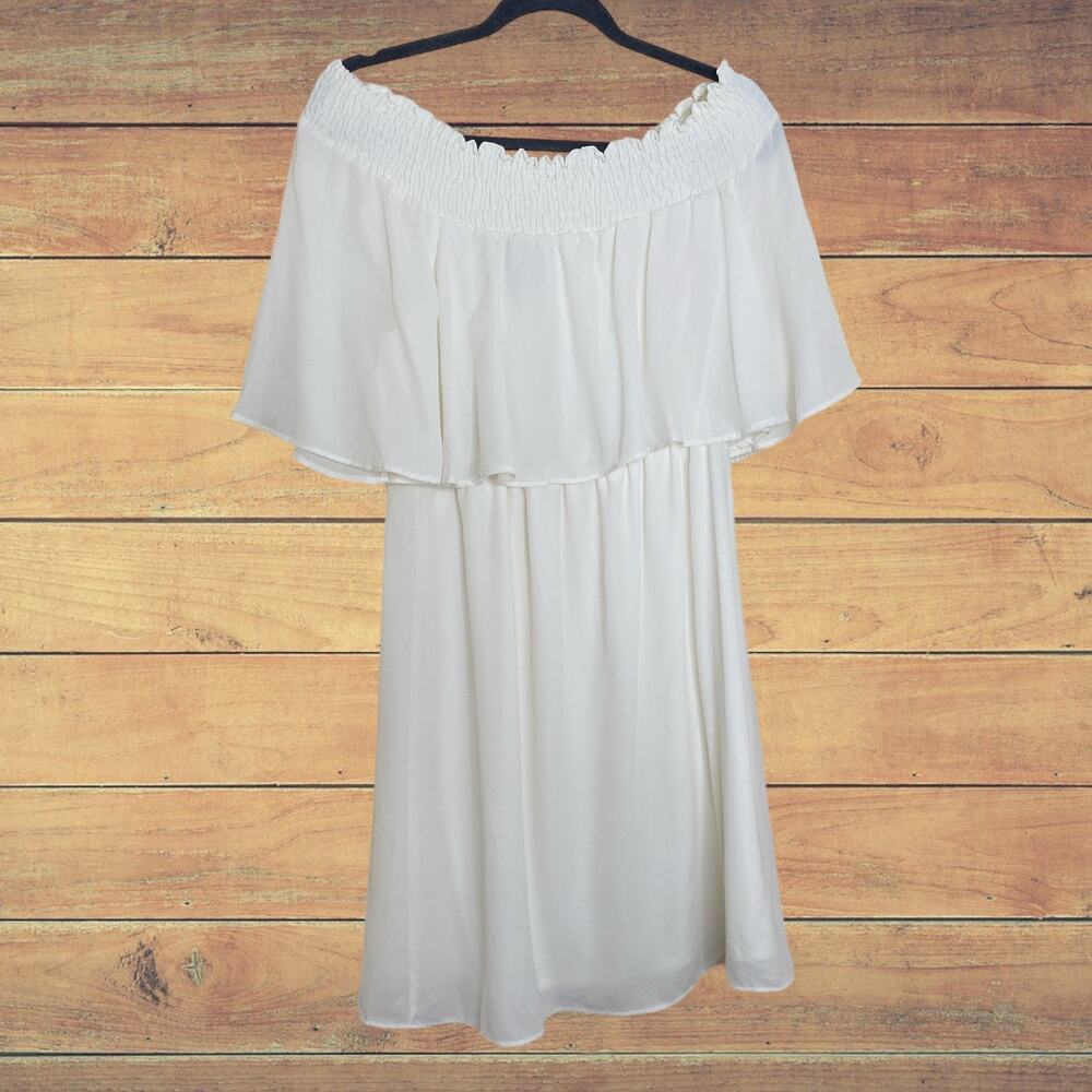 NEW Wrangler off shoulder white dress size medium - Picture 2 of 9